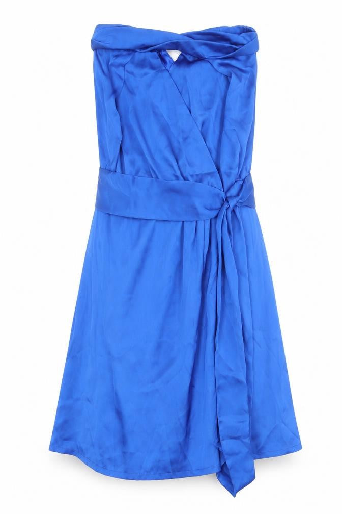 Trinity & Susan Womens Blue Polyester A-Line Size 12 Off the Shoulder Pullover - Front Detail