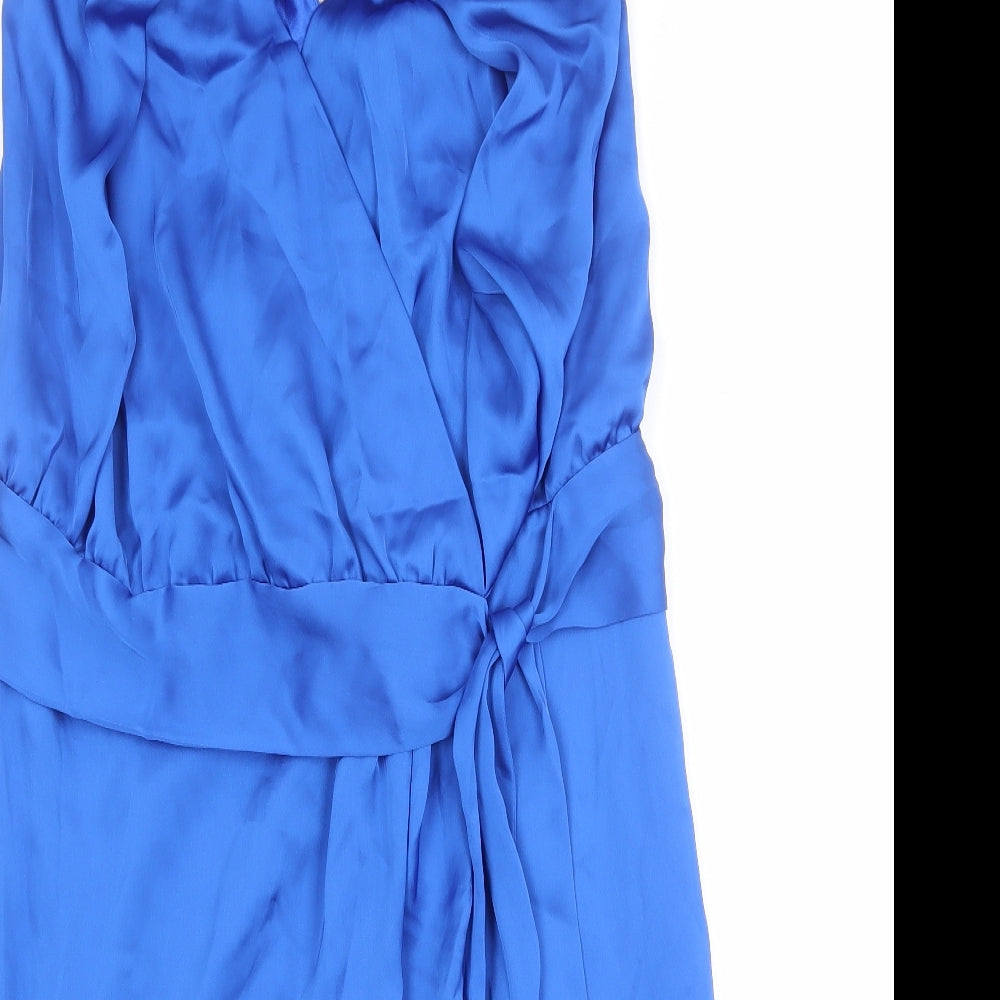 Trinity & Susan Womens Blue Polyester A-Line Size 12 Off the Shoulder Pullover - Front Detail