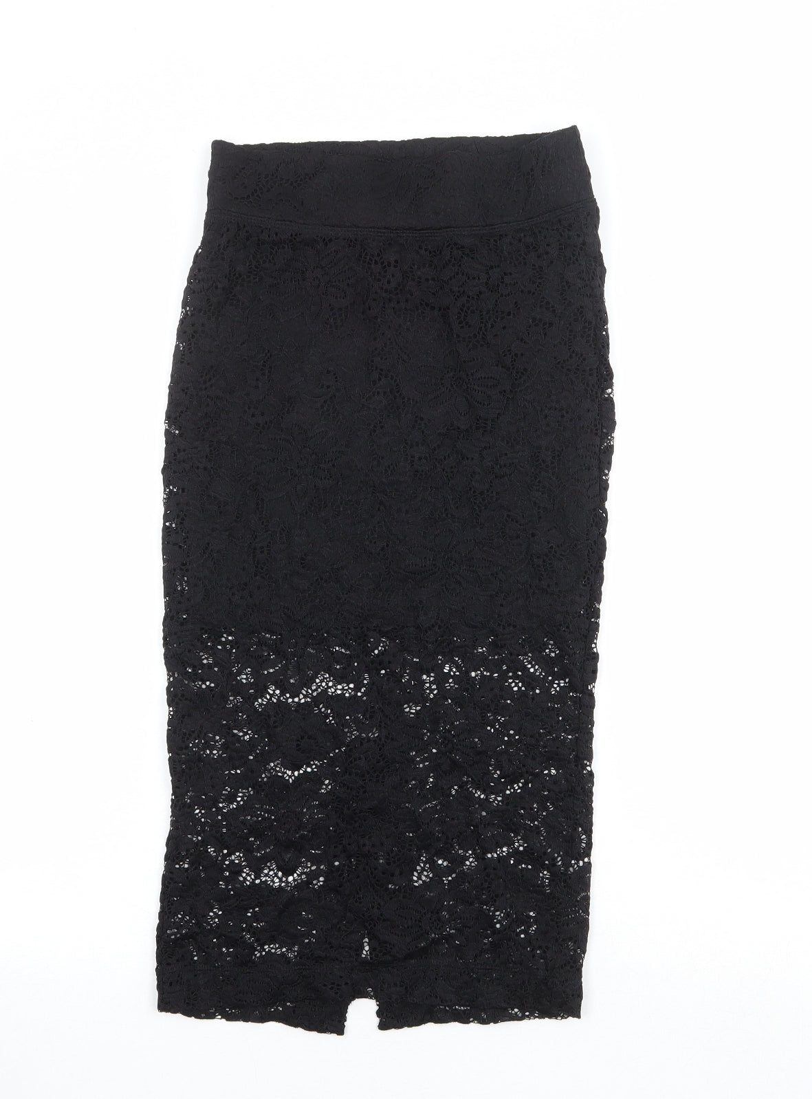 Divided by H&M Womens Black Geometric Polyamide A-Line Skirt Size XS