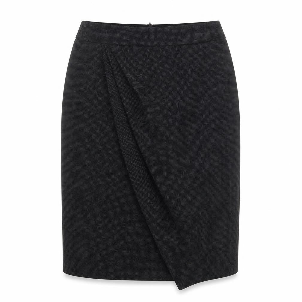 Alex & Co Womens Black Geometric Polyester A-Line Skirt Size 8 Zip