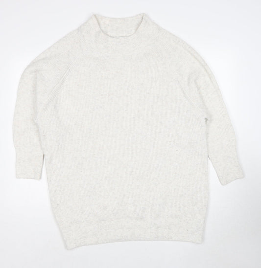 Topshop Womens Ivory Round Neck Polyester Pullover Jumper Size S