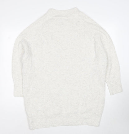 Topshop Womens Ivory Round Neck Polyester Pullover Jumper Size S