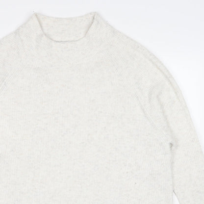 Topshop Womens Ivory Round Neck Polyester Pullover Jumper Size S