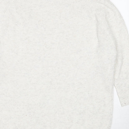 Topshop Womens Ivory Round Neck Polyester Pullover Jumper Size S