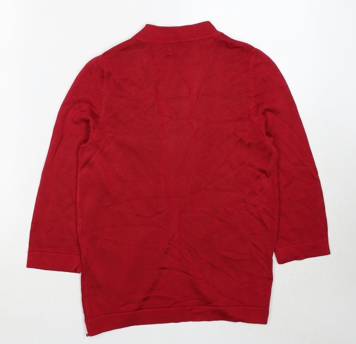 Minuet Womens Red V-Neck Viscose Cardigan Jumper Size 8