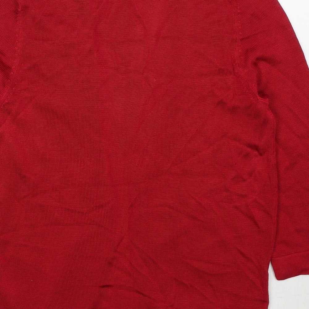 Minuet Womens Red V-Neck Viscose Cardigan Jumper Size 8