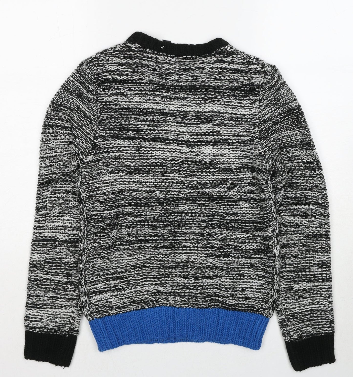 Influence Womens Black Round Neck Acrylic Pullover Jumper Size 10