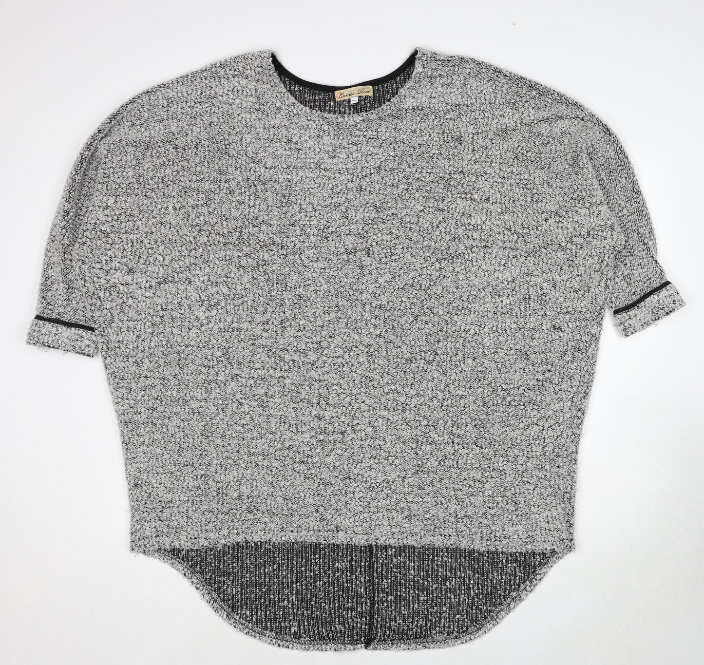 New Look Womens Grey Round Neck Acrylic Pullover Jumper Size M - Size M-L