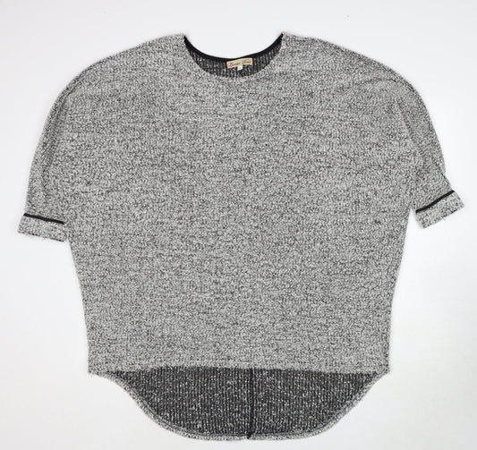 New Look Womens Grey Round Neck Acrylic Pullover Jumper Size M - Size M-L