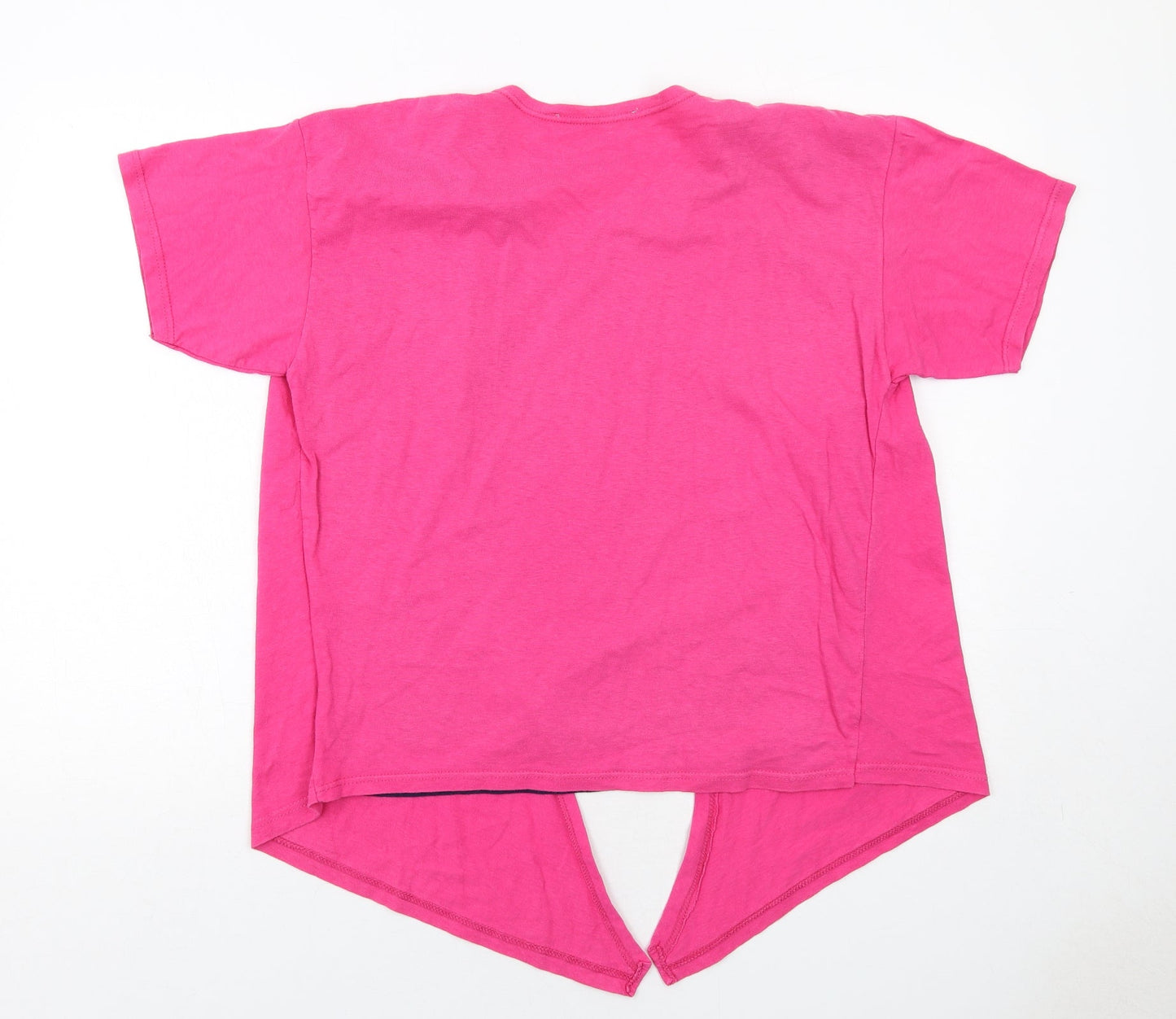 BHS Womens Pink Cotton Basic Blouse Size M Scoop Neck - Layered