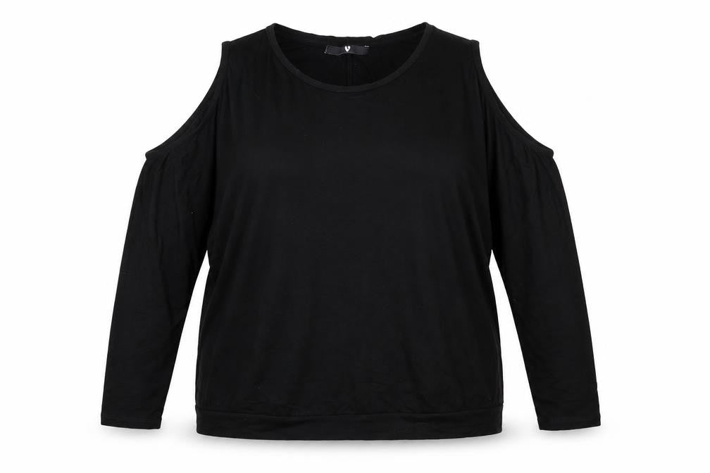 Very Womens Black Viscose Basic Blouse Size 14 Round Neck - Cold Shoulder