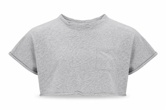 New Look Girls Grey Cotton Basic T-Shirt Size 9 Years Round Neck Pullover