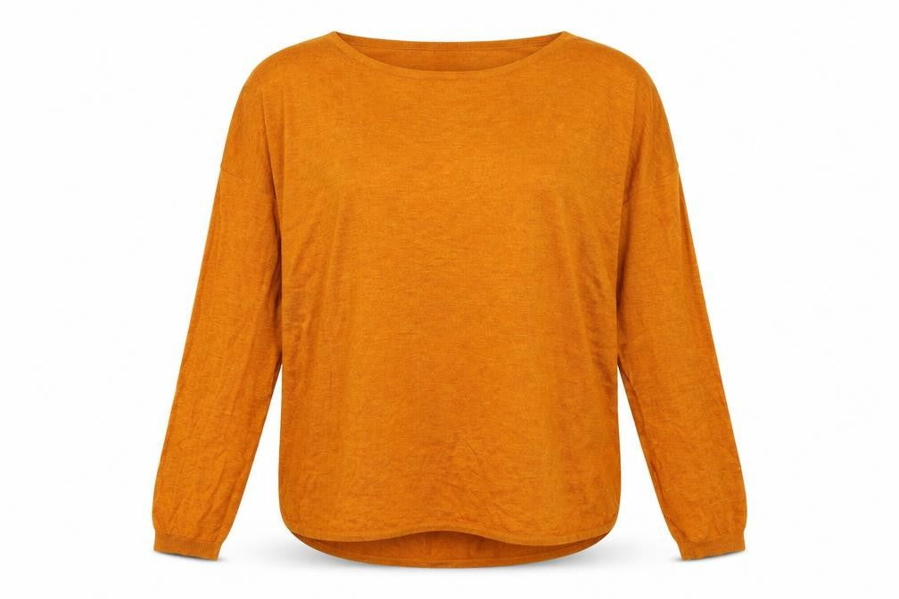 H&M Womens Orange Round Neck Acrylic Pullover Jumper Size S