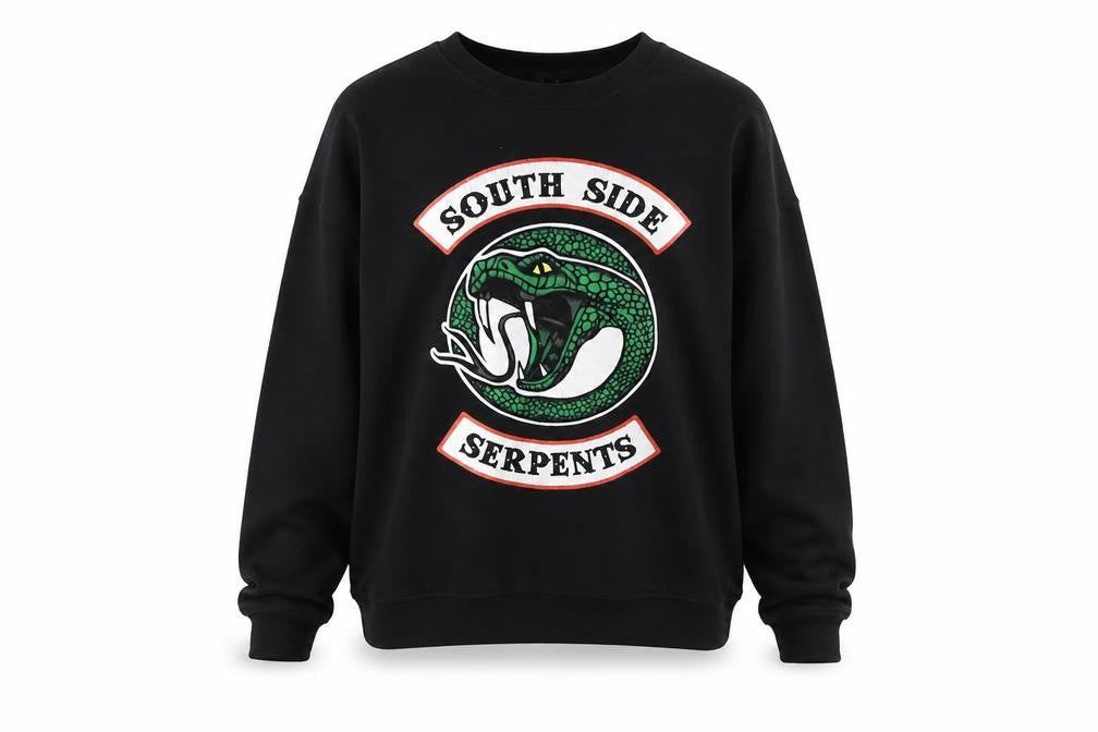 New Look Womens Black Cotton Pullover Sweatshirt Size 6 Pullover - South Side Serpents