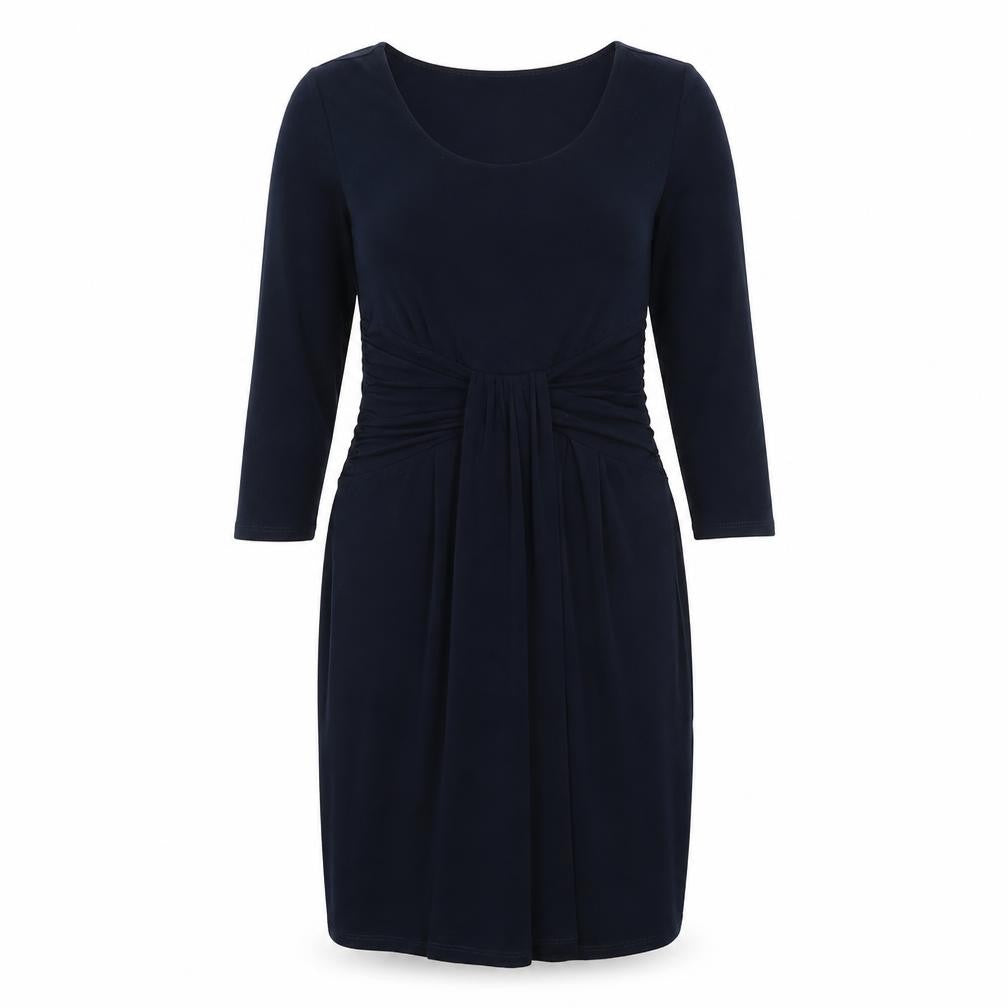 Linea Womens Blue Polyester Sheath Size 8 V-Neck Tie