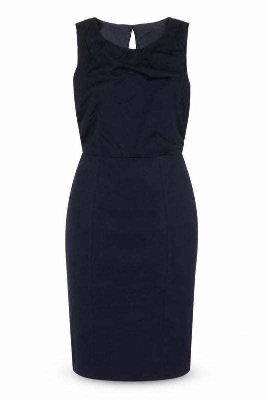 Next Womens Black Polyester Pencil Dress Size 6 Boat Neck Zip