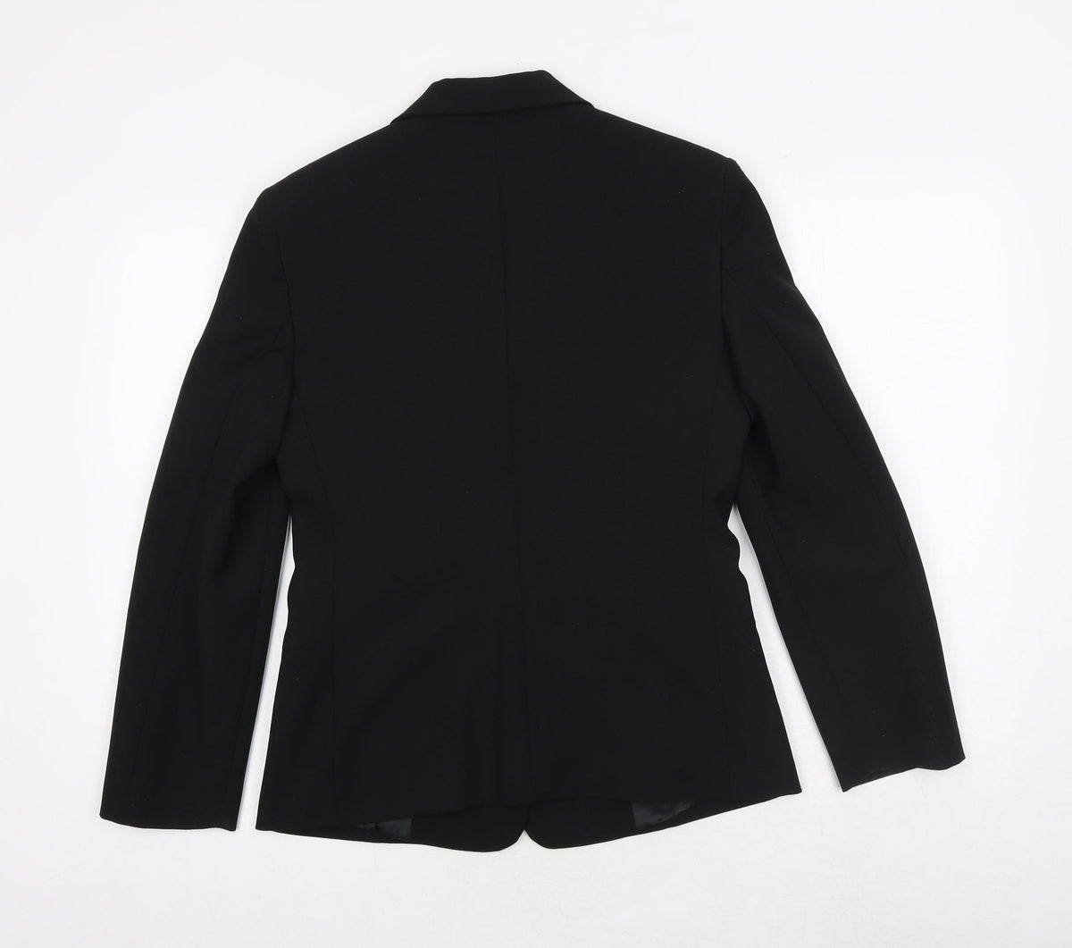 United Colors of Benetton Womens Black Polyester Jacket Suit Jacket Size 14