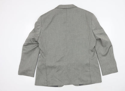 Impressions Mens Grey Herringbone Polyester Jacket Suit Jacket Size 42 Regular
