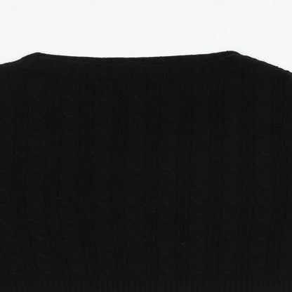 Topshop Womens Black Boat Neck Polyester Pullover Jumper Size S
