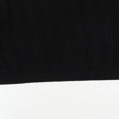 Topshop Womens Black Boat Neck Polyester Pullover Jumper Size S