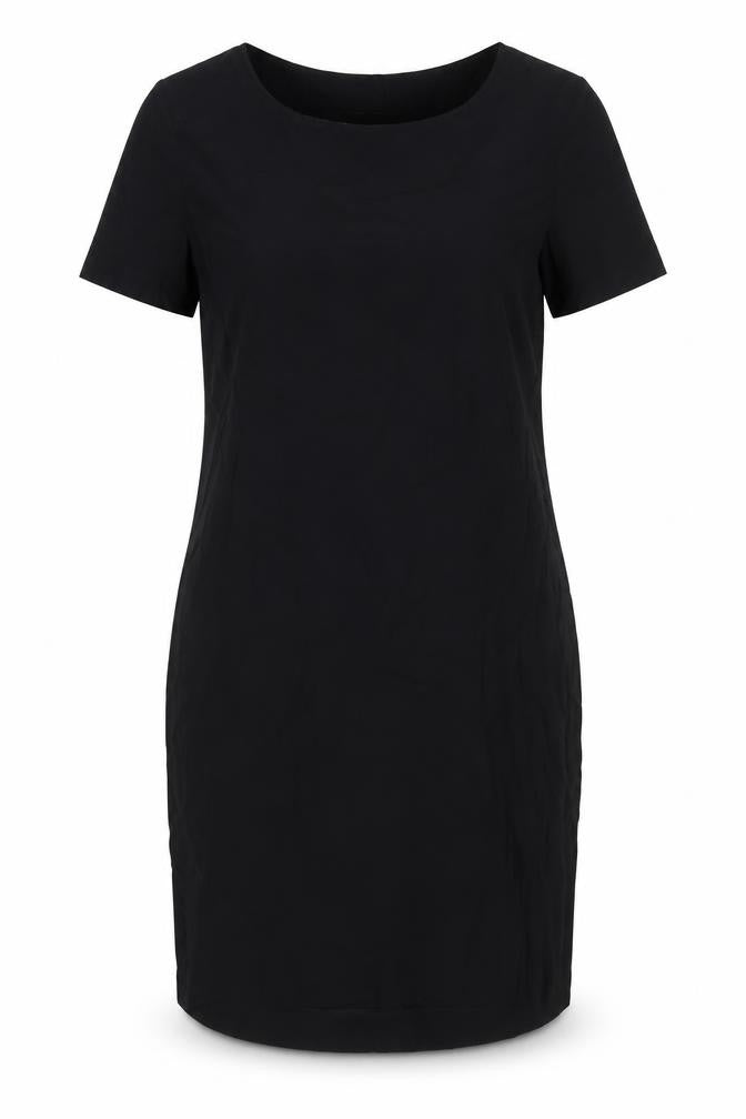 Adrienne Vittadini Womens Black Acetate Sheath Size M Boat Neck Button