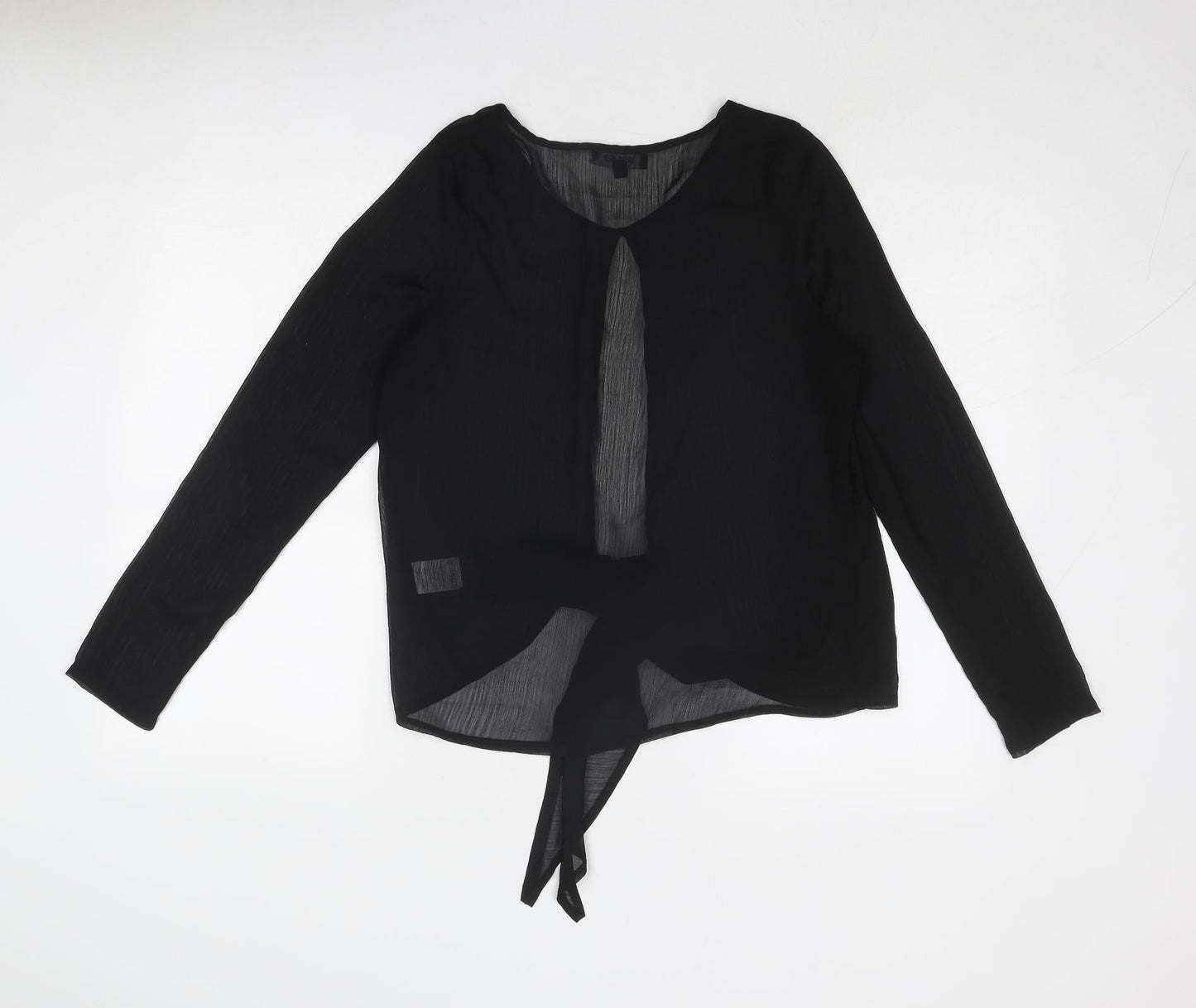 Missguided Womens Black Polyester Basic Blouse Size 8 V-Neck
