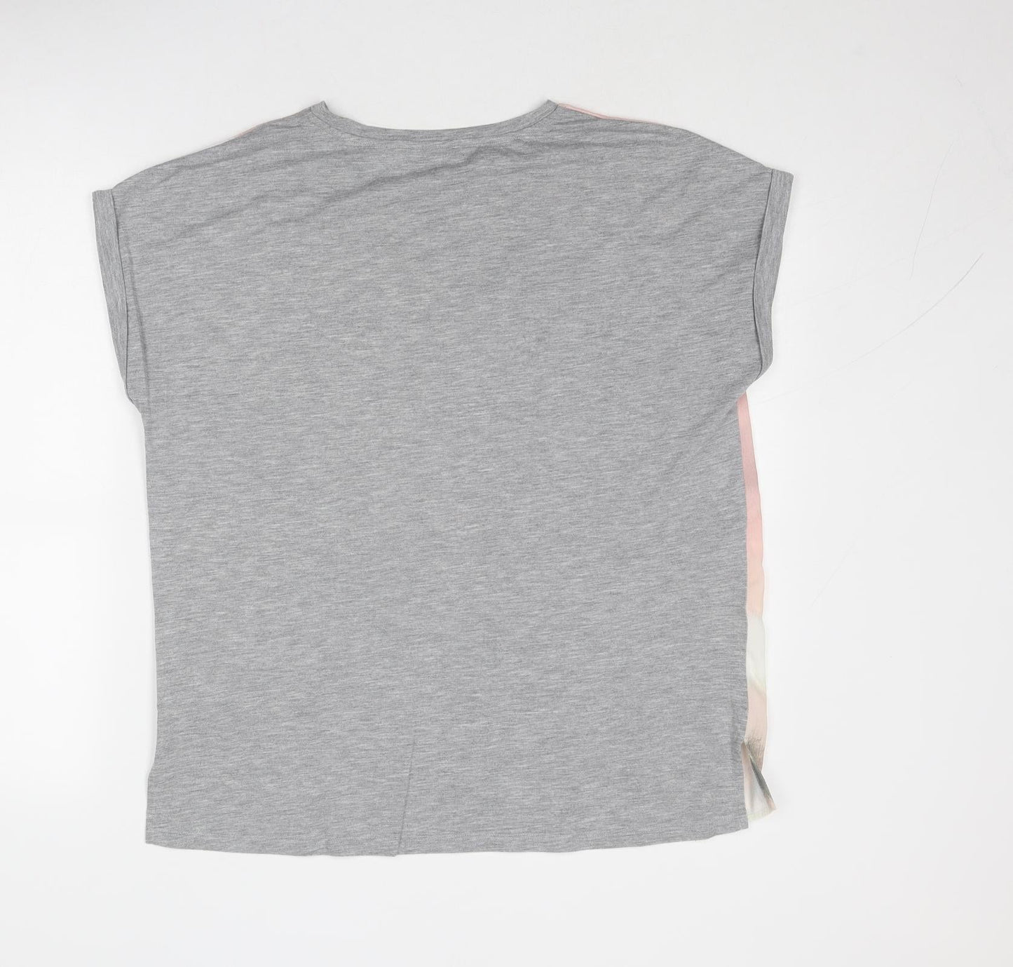 Per Una Womens Grey Geometric Polyester Basic Blouse Size 14 Round Neck
