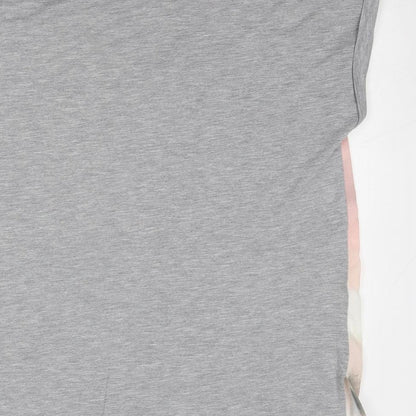 Per Una Womens Grey Geometric Polyester Basic Blouse Size 14 Round Neck