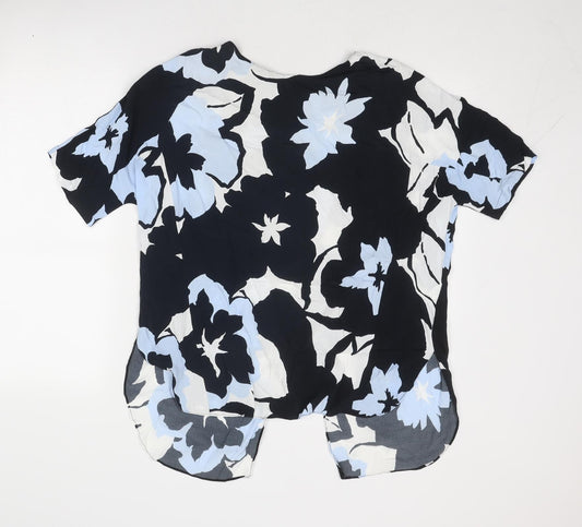 River Island Womens Multicoloured Floral Viscose Basic Blouse Size 10 Round Neck