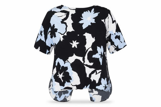 River Island Womens Multicoloured Floral Viscose Basic Blouse Size 10 Round Neck