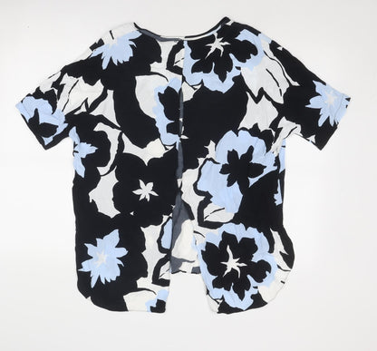 River Island Womens Multicoloured Floral Viscose Basic Blouse Size 10 Round Neck
