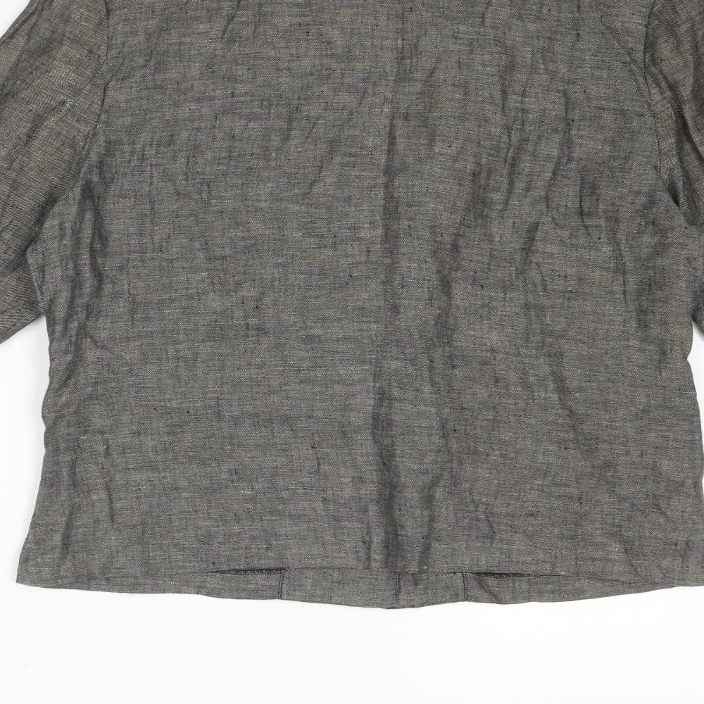 Off Shoot Womens Grey Geometric Jacket Blazer Size 12 Button