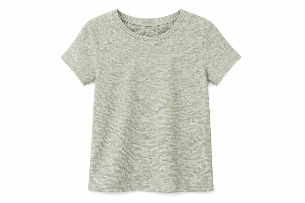 John Lewis Girls Gold Polyester Basic T-Shirt Size 6 Years Round Neck Pullover - Textured