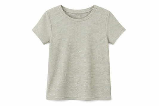John Lewis Girls Gold Polyester Basic T-Shirt Size 6 Years Round Neck Pullover - Textured