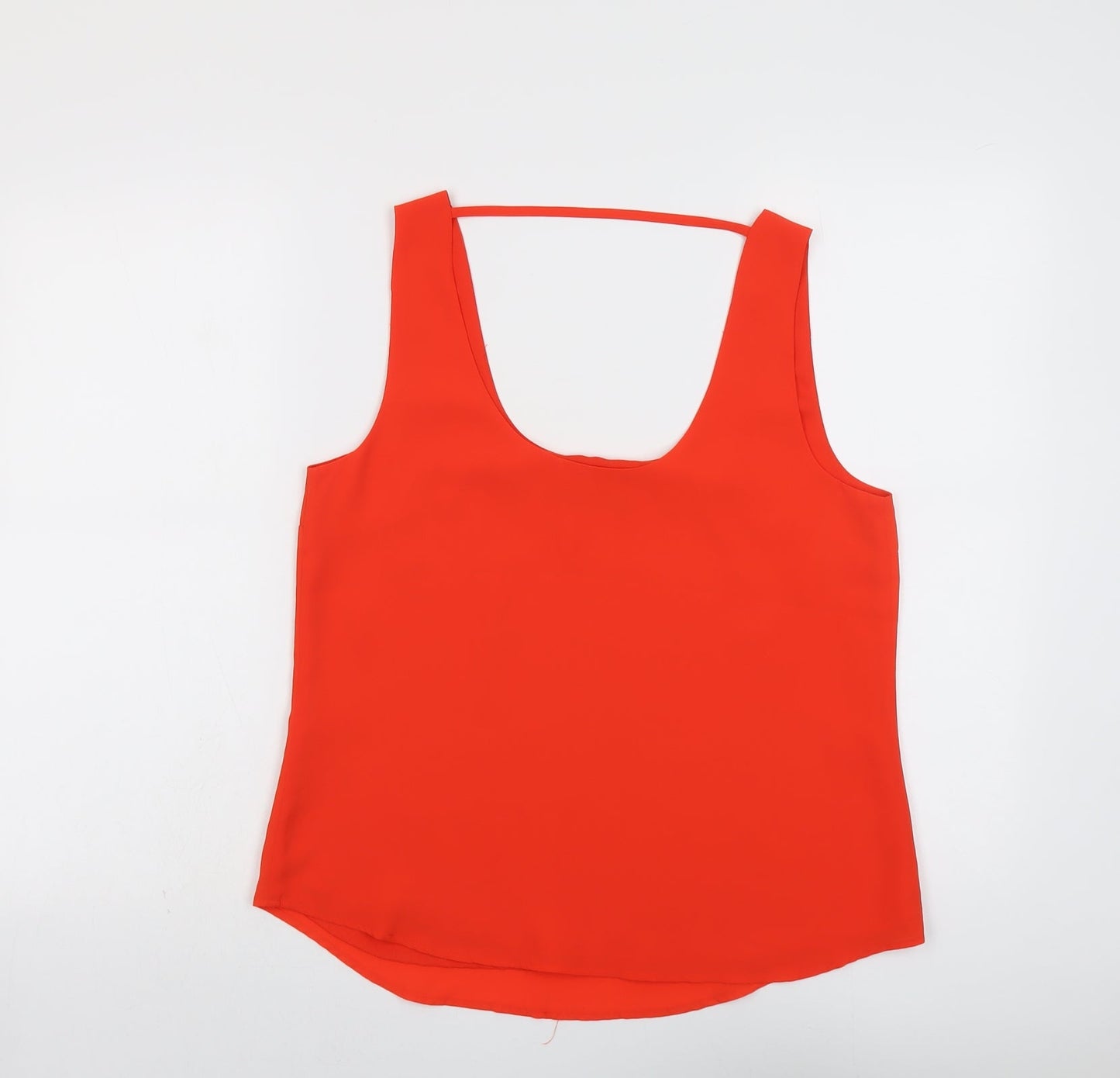 Oasis Womens Red Polyester Basic Tank Size 12 Scoop Neck