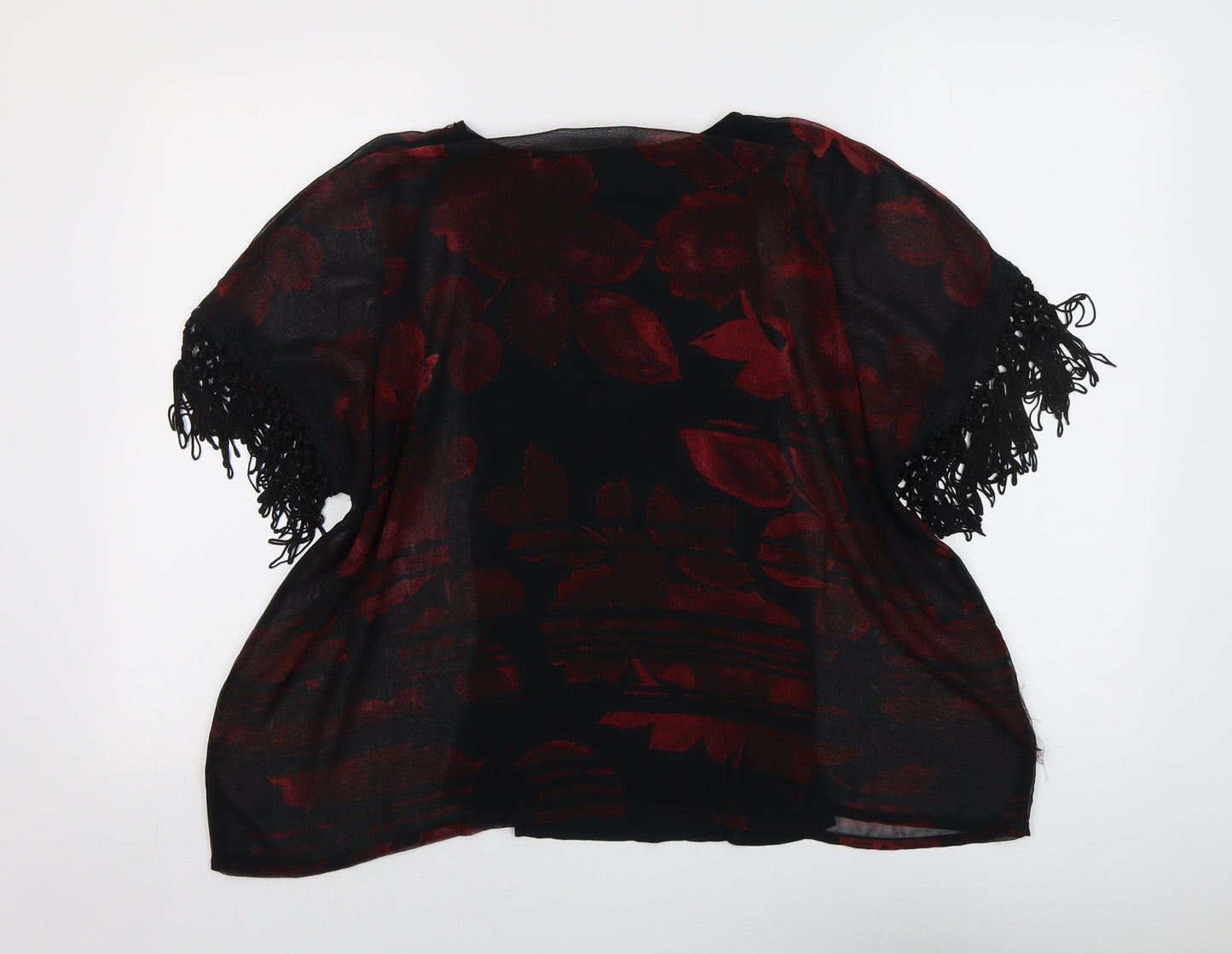 NEXT Womens Black Floral Polyester Basic Blouse Size 8 Round Neck
