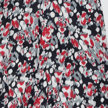 Brand and care label for Oscar B. women’s multicoloured geometric polyester swing skirt, size UK 20, zip