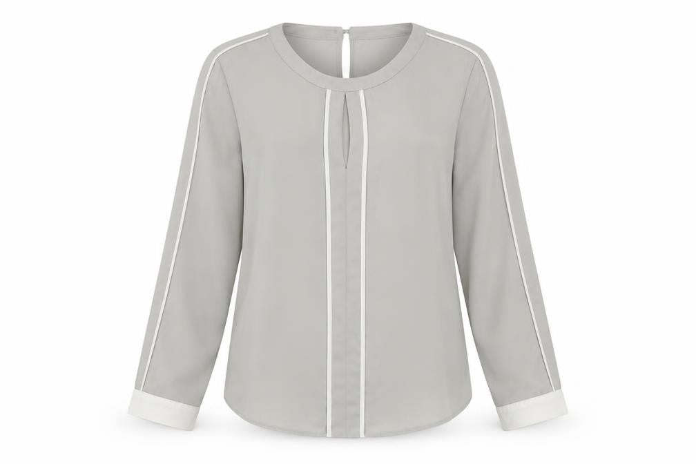 Dorothy Perkins Womens Grey Polyester Basic Blouse Size 12 Round Neck