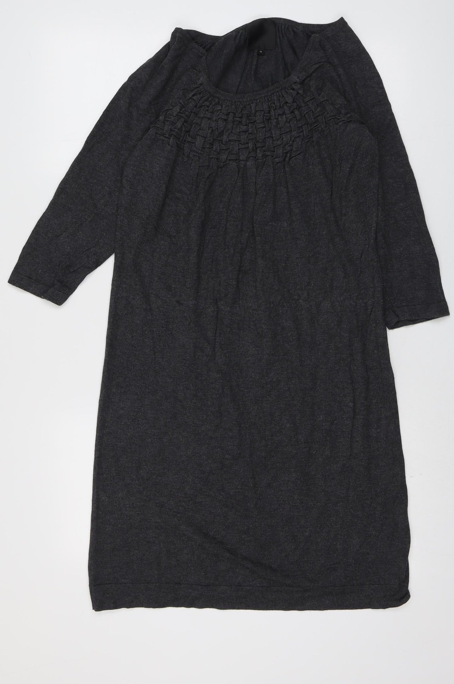 In Wear Womens Grey Viscose A-Line Size M Round Neck Pullover