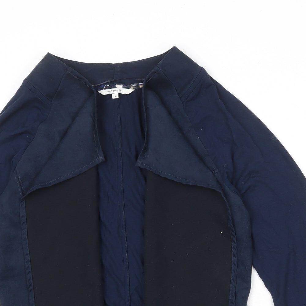 Sandwich Womens Blue V-Neck Polyester Cardigan Jumper Size M