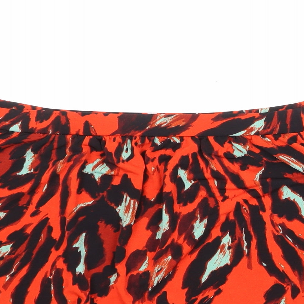 Very Womens Orange Animal Print Polyester Basic Blouse Size 14 Off the Shoulder - Leopard Pattern
