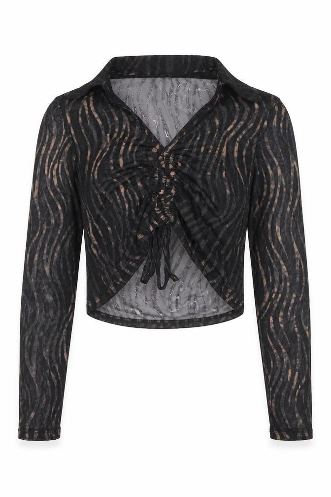 Bershka Womens Black Polyester Basic Blouse Size M Collared