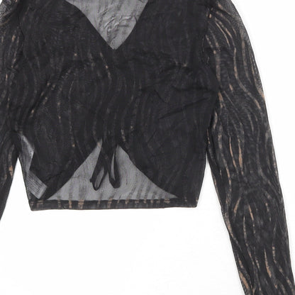 Bershka Womens Black Polyester Basic Blouse Size M Collared