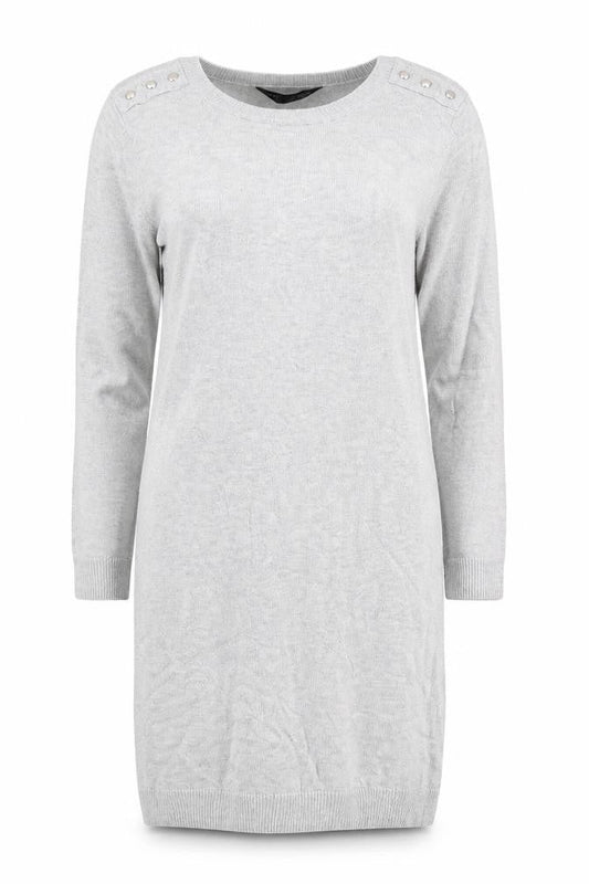 Dorothy Perkins Womens Grey Viscose Jumper Dress Size 12 Round Neck Pullover