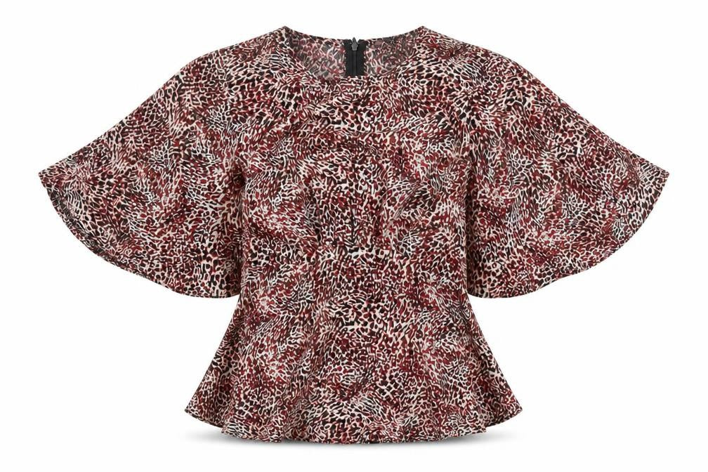 AX Paris Womens Multicoloured Geometric Polyester Basic Blouse Size 10 Round Neck - Angel Sleeve