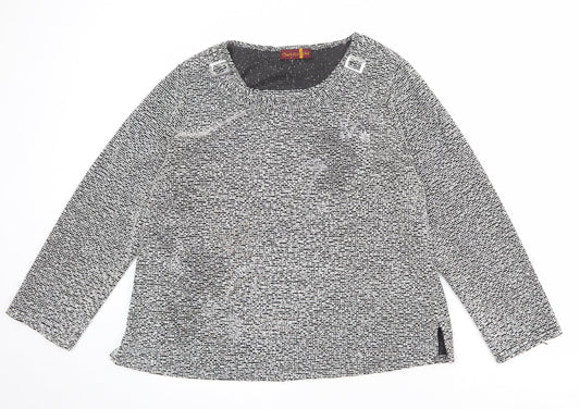 Charlotte Gold Womens Grey Boat Neck Polyester Pullover Jumper Size 22