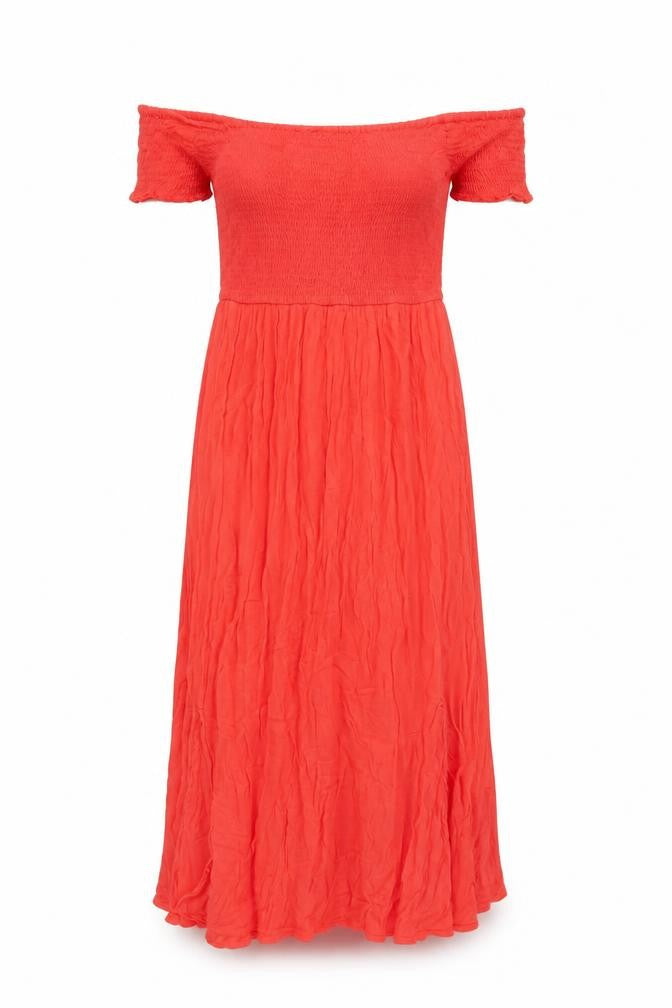 River Island Womens Red Viscose Trapeze & Swing Size 8 Off the Shoulder Pullover