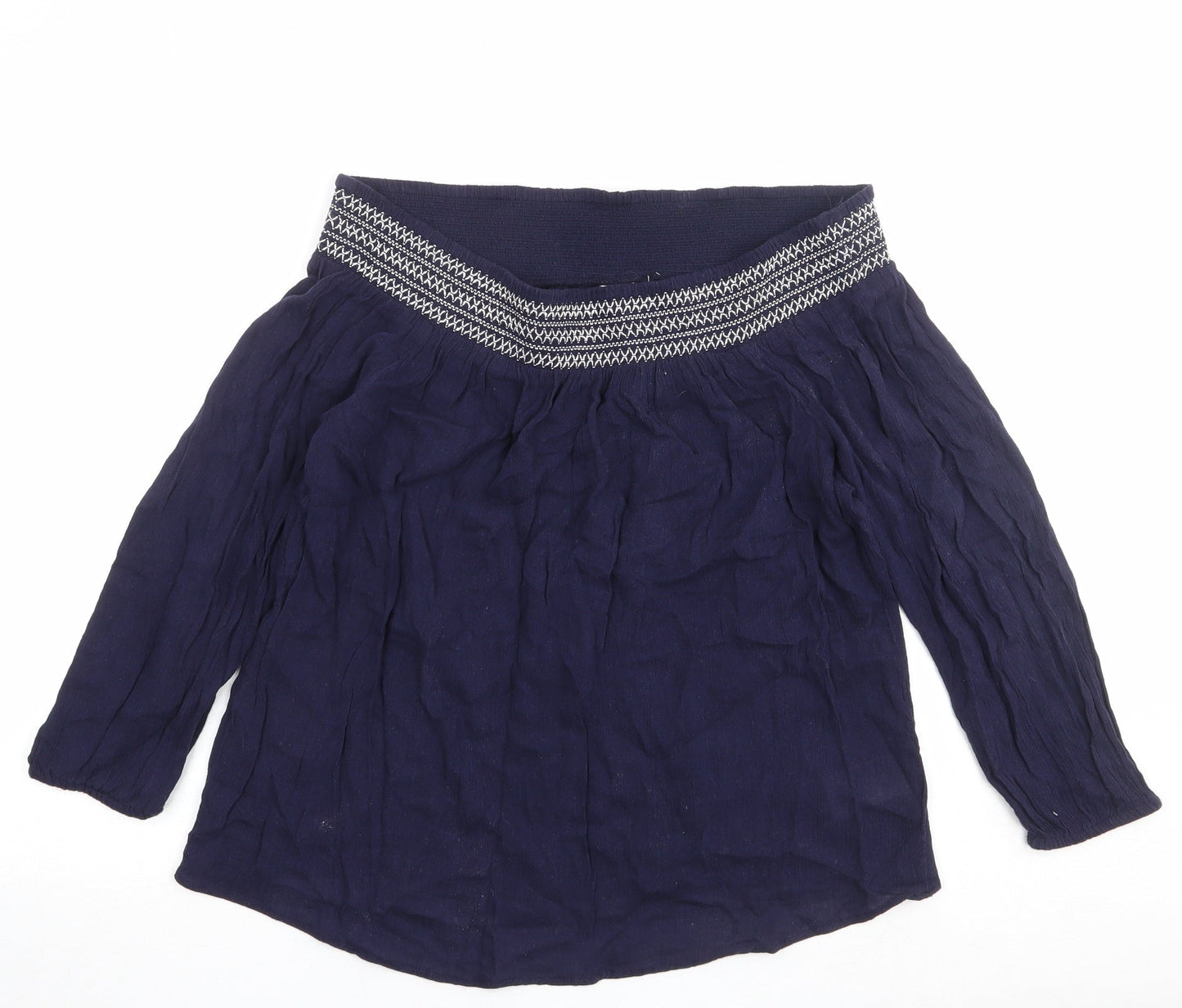 Gap Womens Blue Viscose Basic Blouse Size S Off the Shoulder
