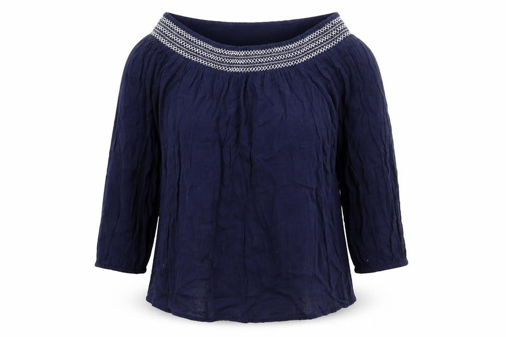 Gap Womens Blue Viscose Basic Blouse Size S Off the Shoulder