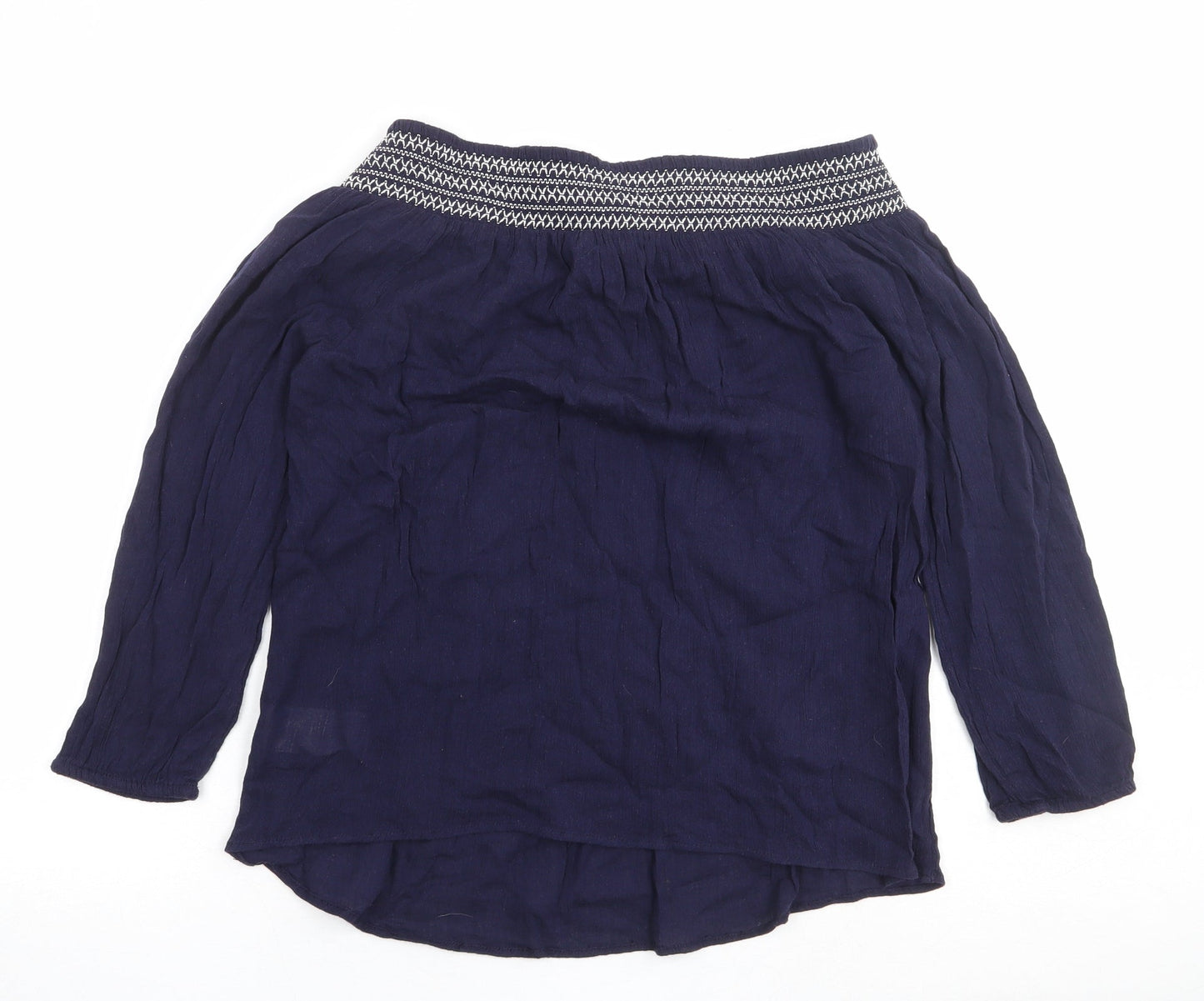 Gap Womens Blue Viscose Basic Blouse Size S Off the Shoulder